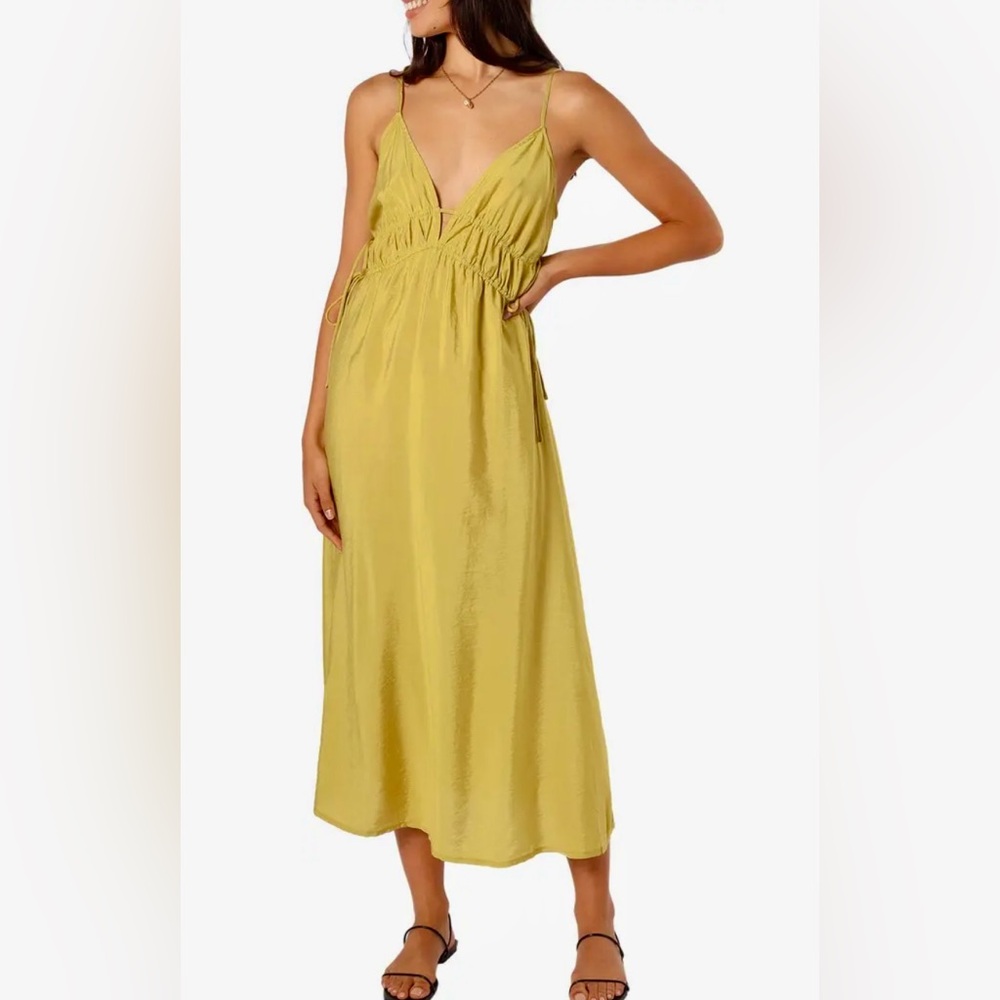 Petal & Pup Mustard Yellow Midi Dress